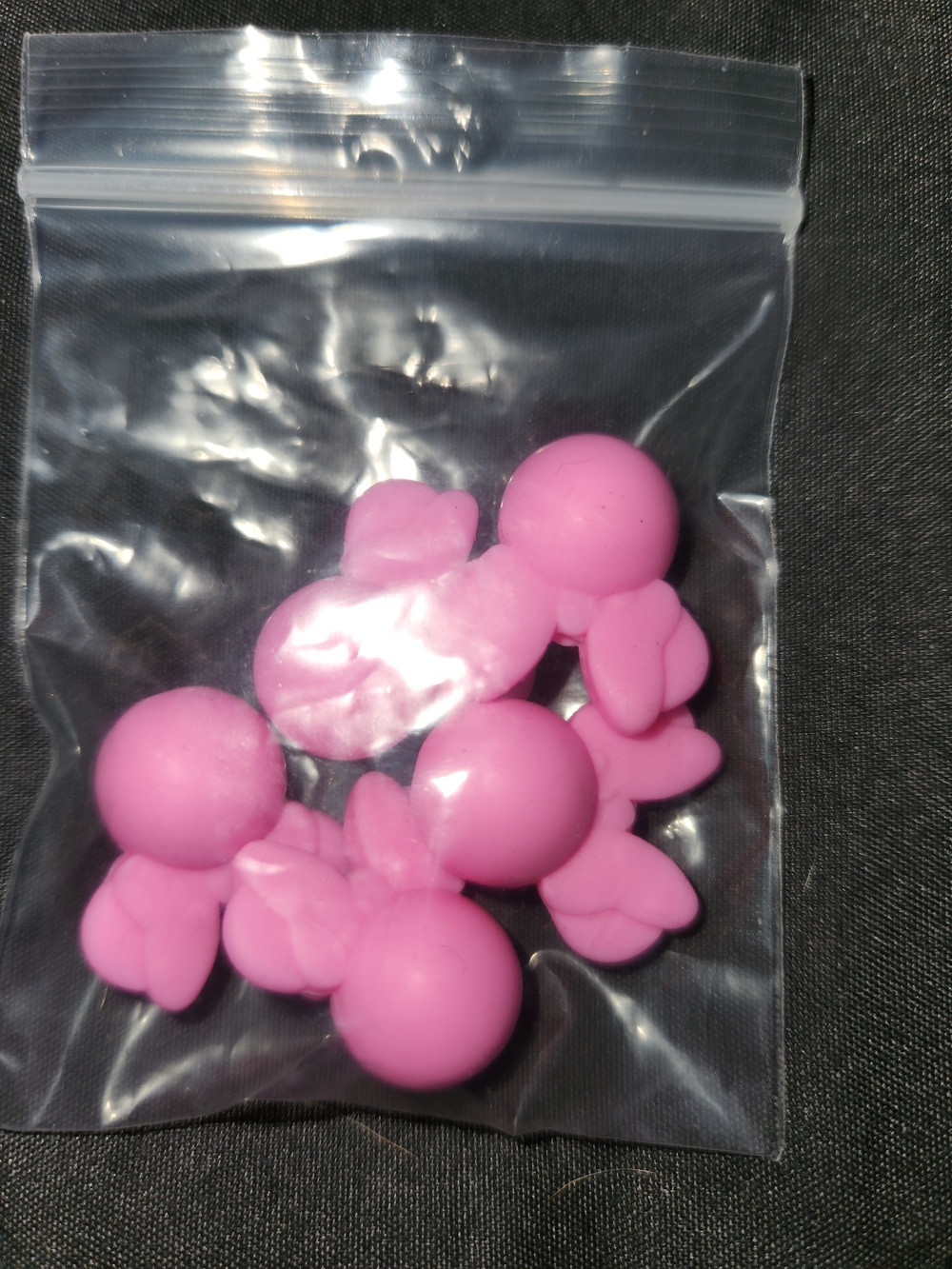 Pink Silicone Minnie Heads Focal Beads